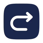 Undo Right Round Square SVG Icon